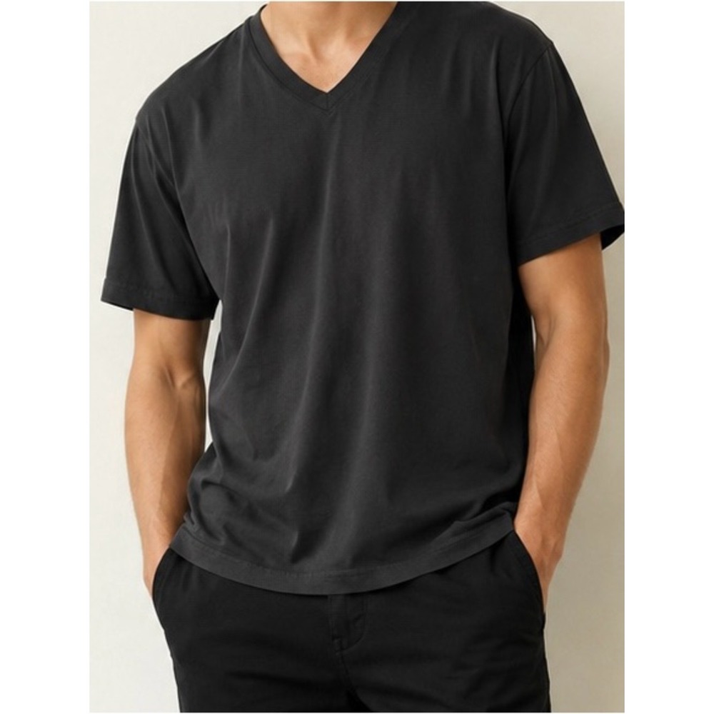 Everlane Men's Black V-Neck Short Sleeve Tee